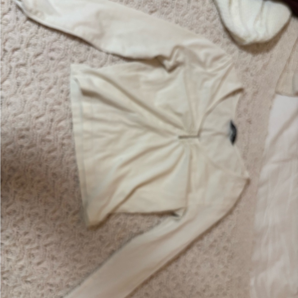 Elegant Cream Long Sleeve Crop Top